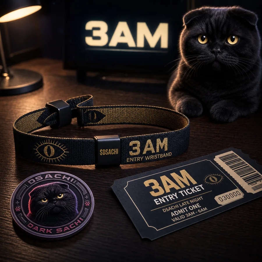 3AM Entry Wristband — Dark Sachi wrist bands from the $DSACHI nocturnal collection