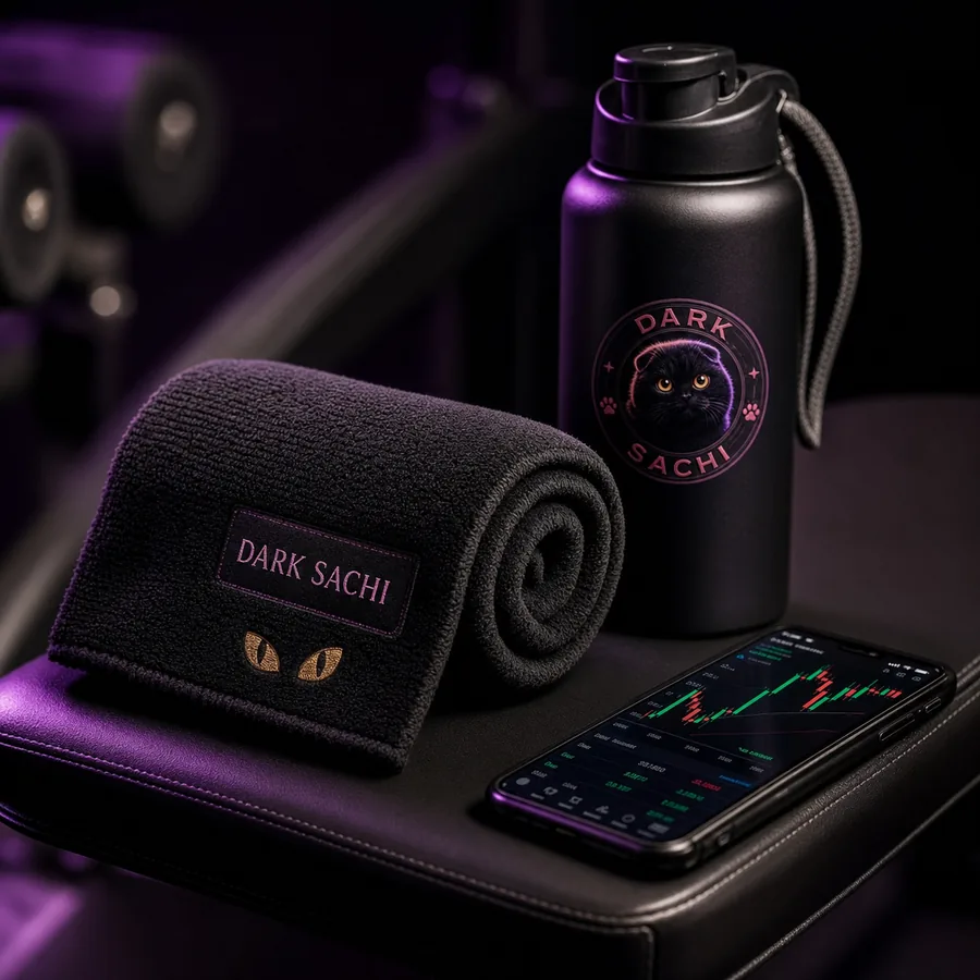 Chart Watch Gym Towel — Dark Sachi towels from the $DSACHI nocturnal collection