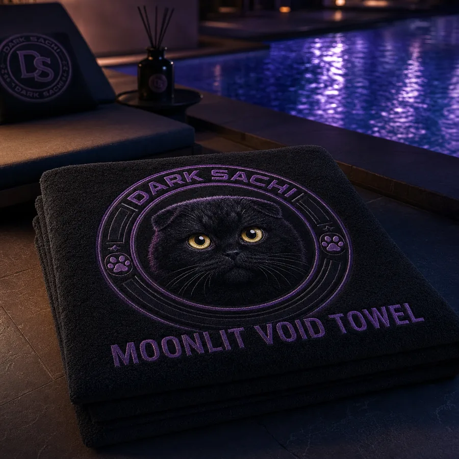 Moonlit Void Towel — Dark Sachi towels from the $DSACHI nocturnal collection