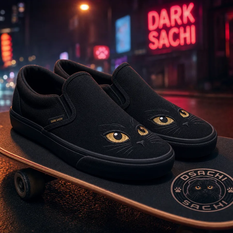 Night Prowler Slip-Ons — Dark Sachi shoes from the $DSACHI nocturnal collection