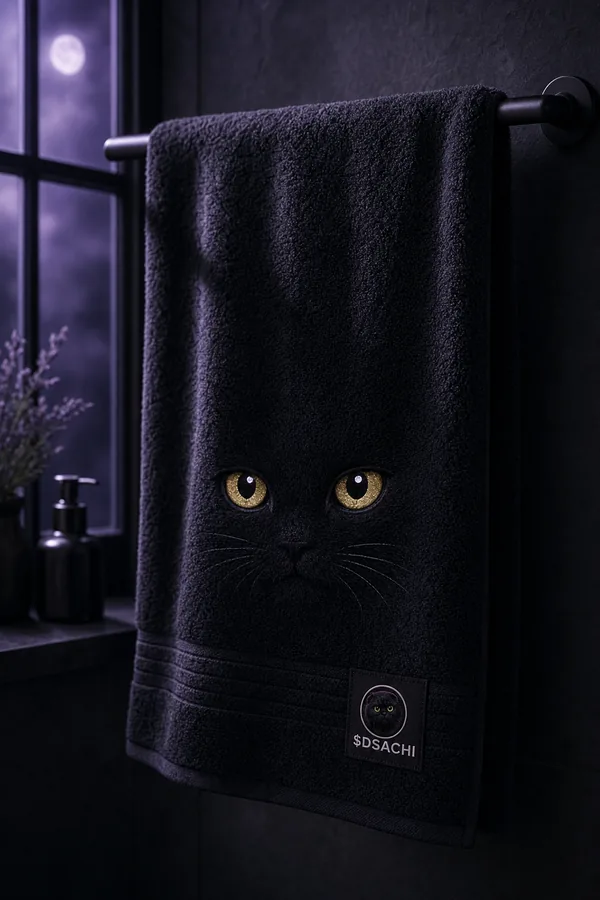 Sachi Eyes Bath Towel — Dark Sachi towels from the $DSACHI nocturnal collection