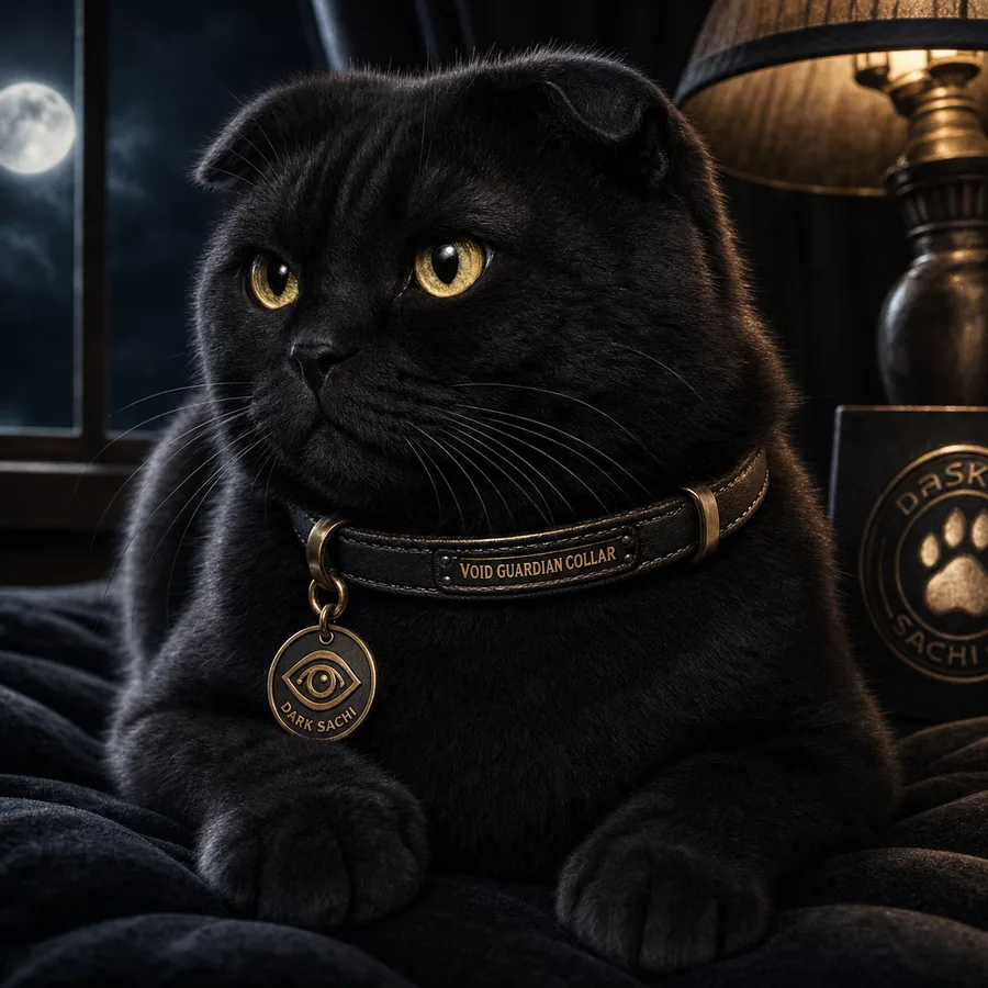 Void Guardian Collar — Dark Sachi cat accessories from the $DSACHI nocturnal collection